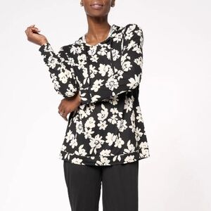 AnyBody Black & White Lush Hoodie